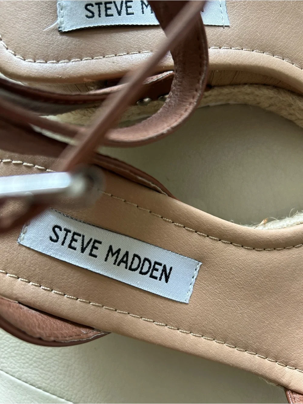 Steve Madden Brown Espadrille Wedge Sandals.  Size 6.